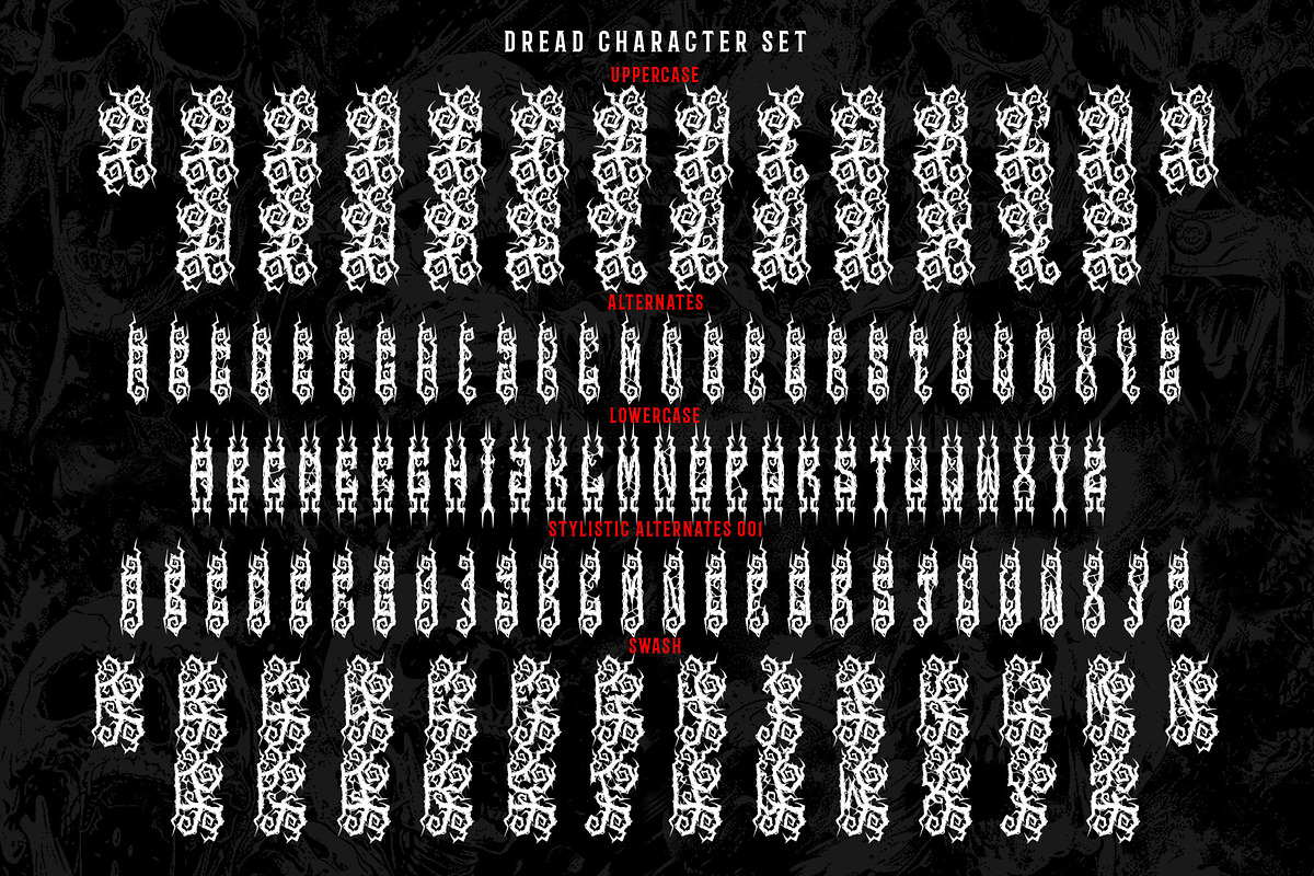 Dread Death Metal Font, a Blackletter Font by Fonday Studio (Photo 11 of 11)