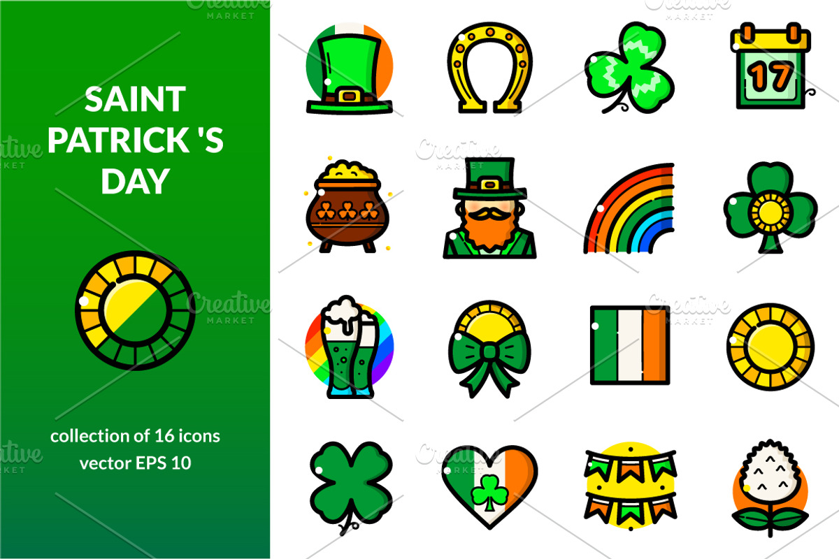 St. Patrick 's Day, an Outline Icon by meowu