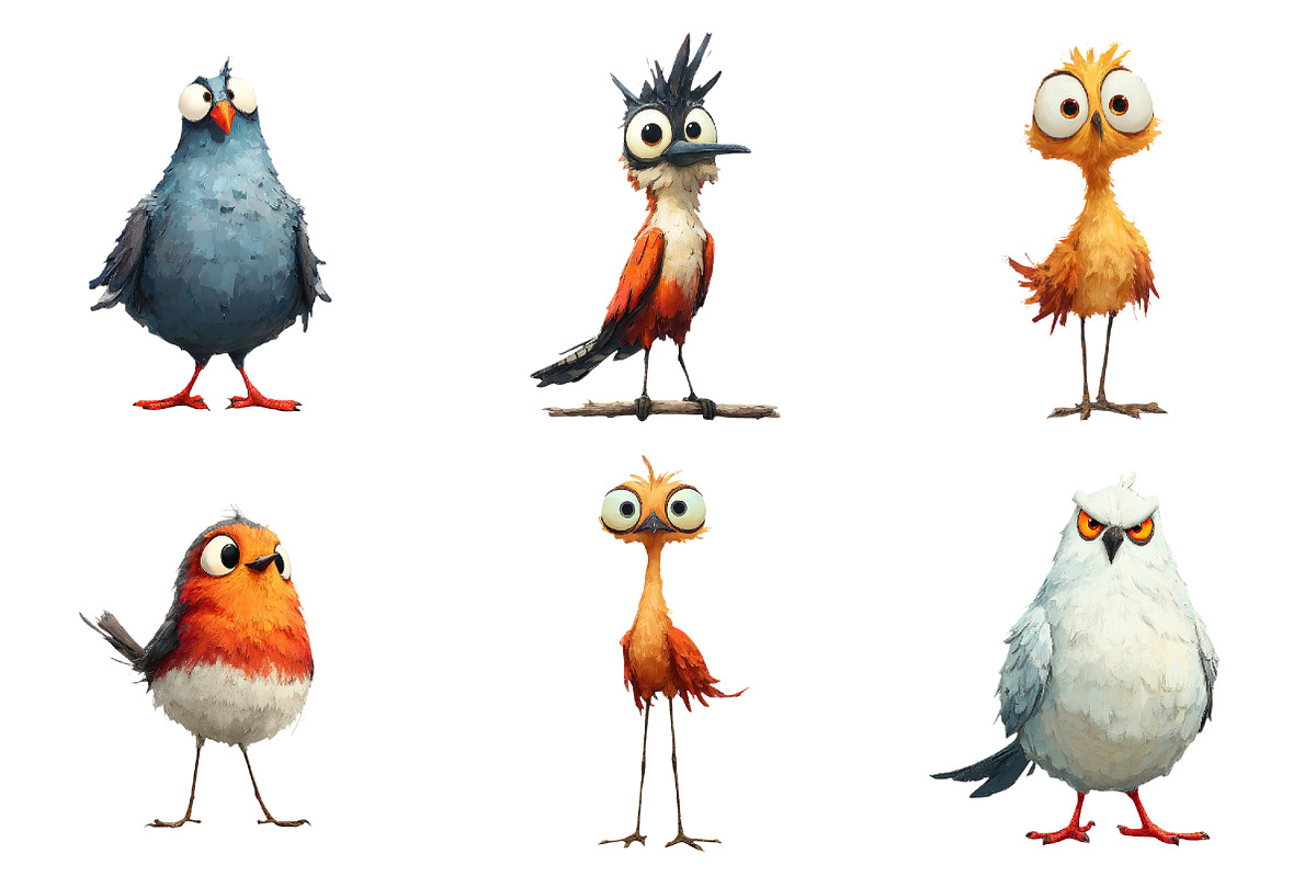 Funny And Cute Birds Clipart, an Illustration by DreamArtGraphic (Photo 4 of 4)