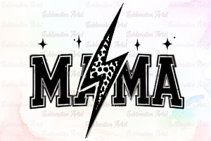 Mama Lightning Bolt, Mother's Day SV, an Illustration by Sublimation Artist