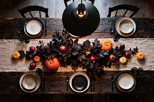 Autumn Harvest Dinner Table Setting, an Architecture Photo by Virgo Studio
