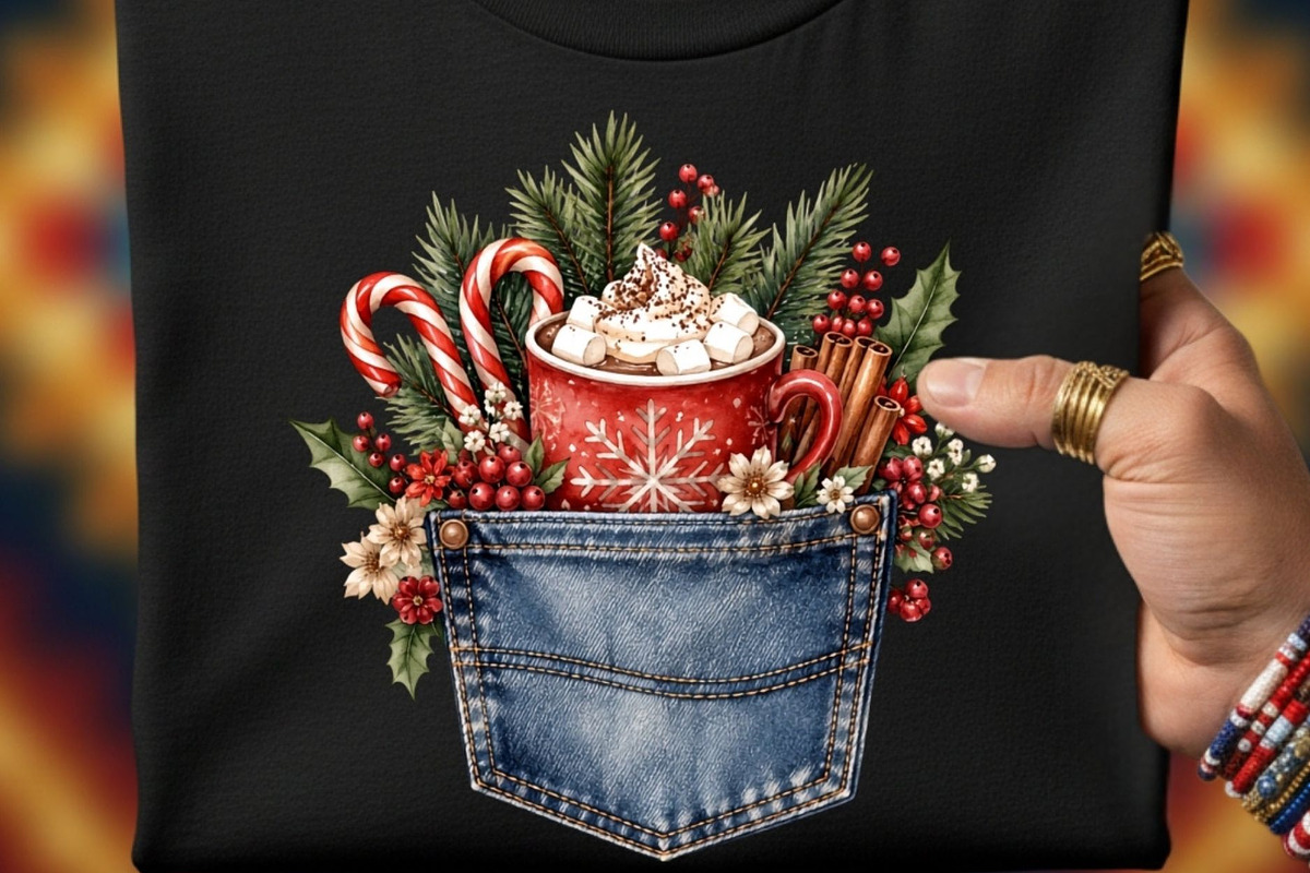 Christmas Denim Pocket Clipart, a Seasonal Illustration by Tanya Kart (Photo 2 of 9)