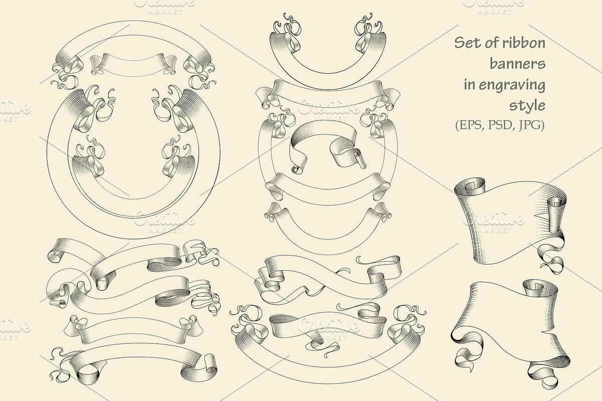 Vintage Engraved Hands Vector Set, a Person Illustration by Retro Graphic Box (Photo 4 of 8)