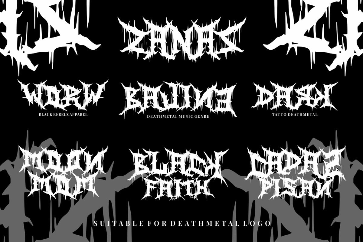 Zanaz - Deathmetal Font preview 6