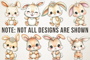 Soft Pastel Easter Bunny Clipart Set, an Animal Illustration by RobertsArt (Thumbnail 2 of 6)