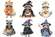 Halloween Raccoon Clipart, a Seasonal Illustration by CitraGraphics (Thumbnail 3 of 5)