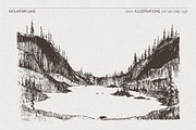 Pine Forest Mountain Lake, a Seasonal Illustration by TheMountBirdStudio (Thumbnail 3 of 4)