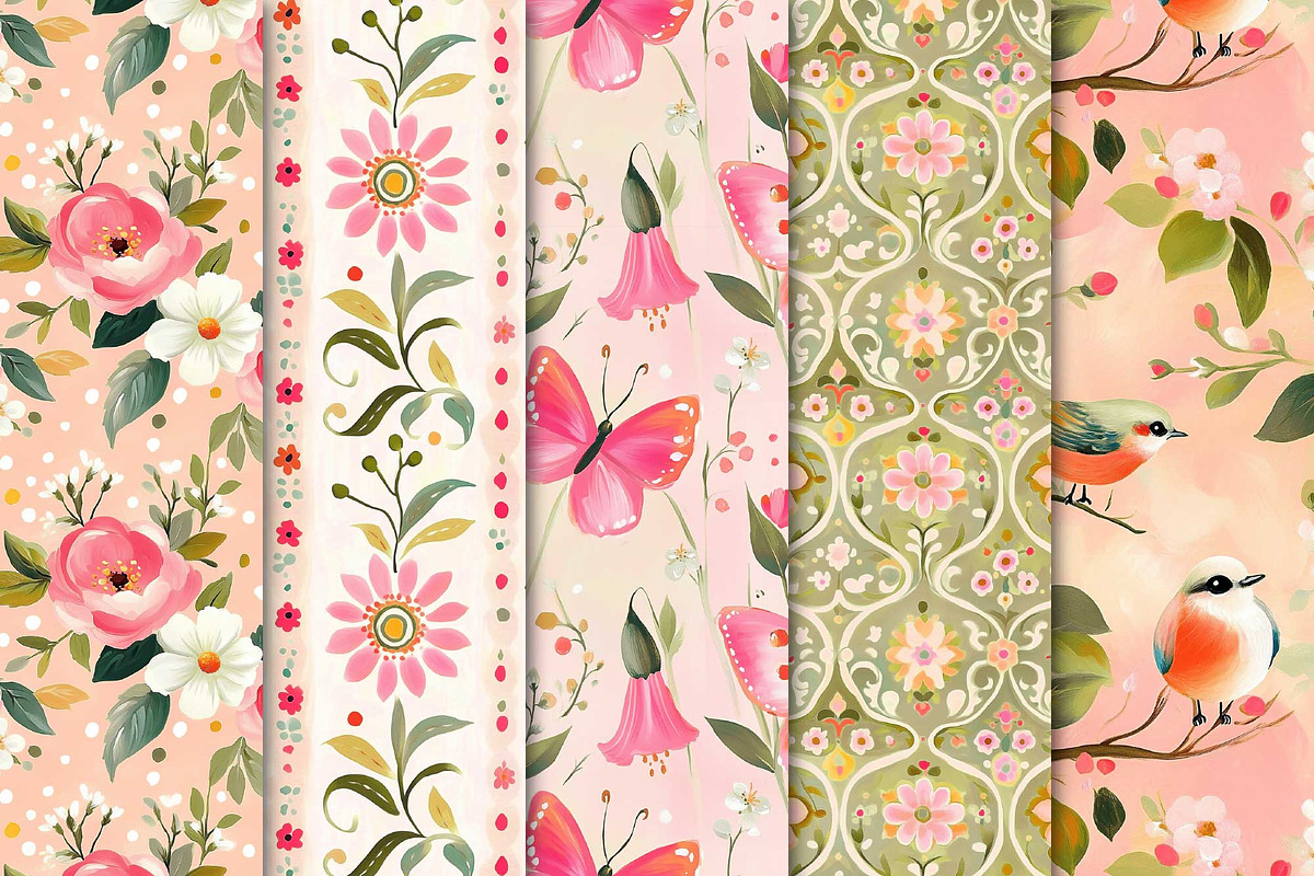 Charming Spring Digital Paper Pack, a Pattern Graphic by Maishop (Photo 3 of 4)