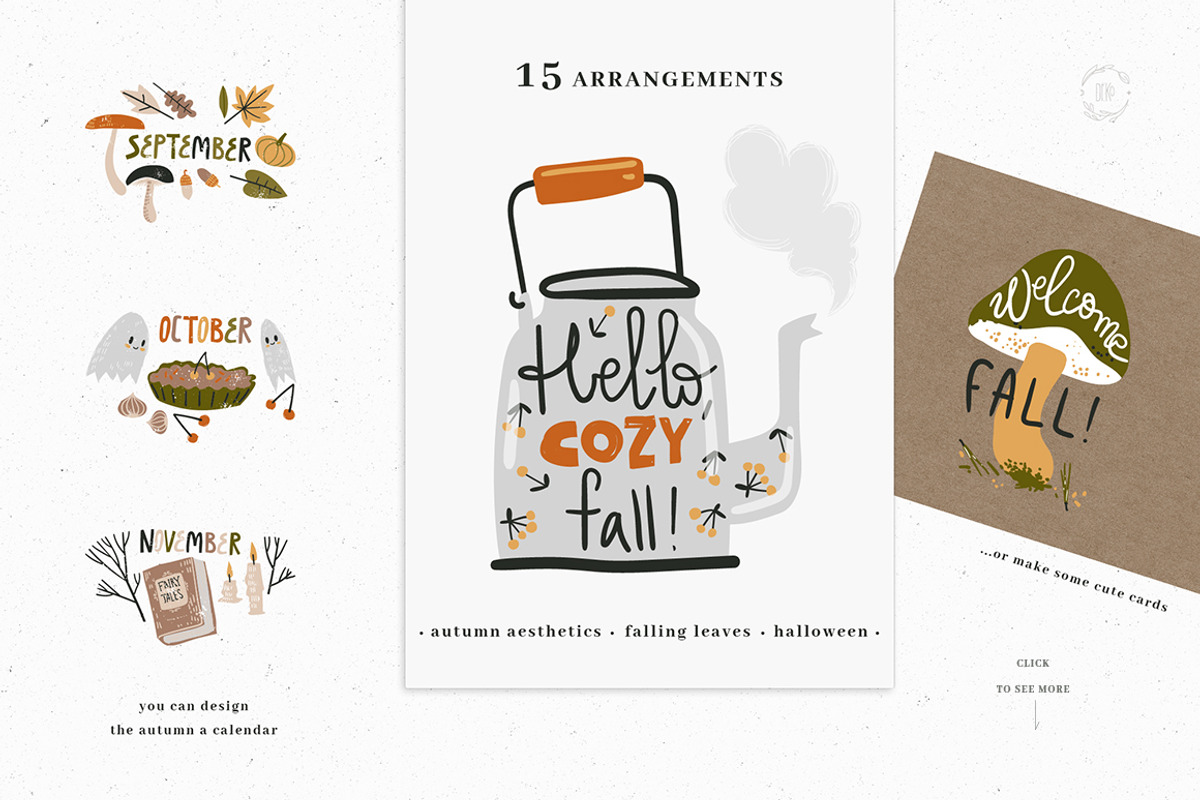 Cozy fall clipart collection, an Object Graphic by Dinkoobraz (Photo 6 of 8)