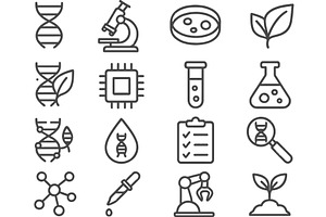 Line icons representing various, an Illustration by ZinetroN