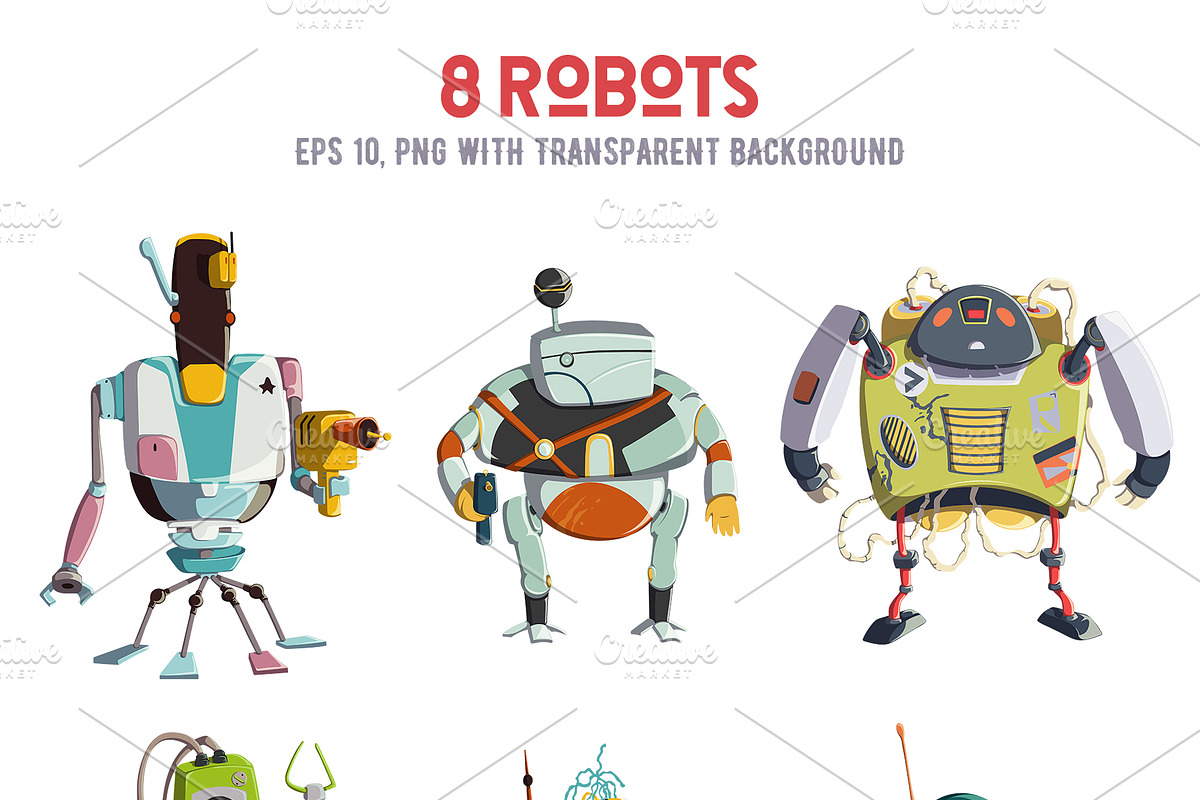 Retro robots, an Object Illustration by kateja (Photo 4 of 7)