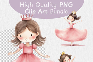 Little Pink Princess Watercolor Art