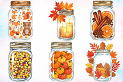 Watercolor Fall Mason Jars Clipart, an Illustration by Canvas Craft (Thumbnail 4 of 4)