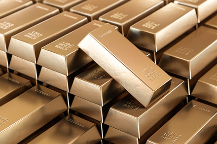 Stack of gold bars, a Photo by Daniel Megias