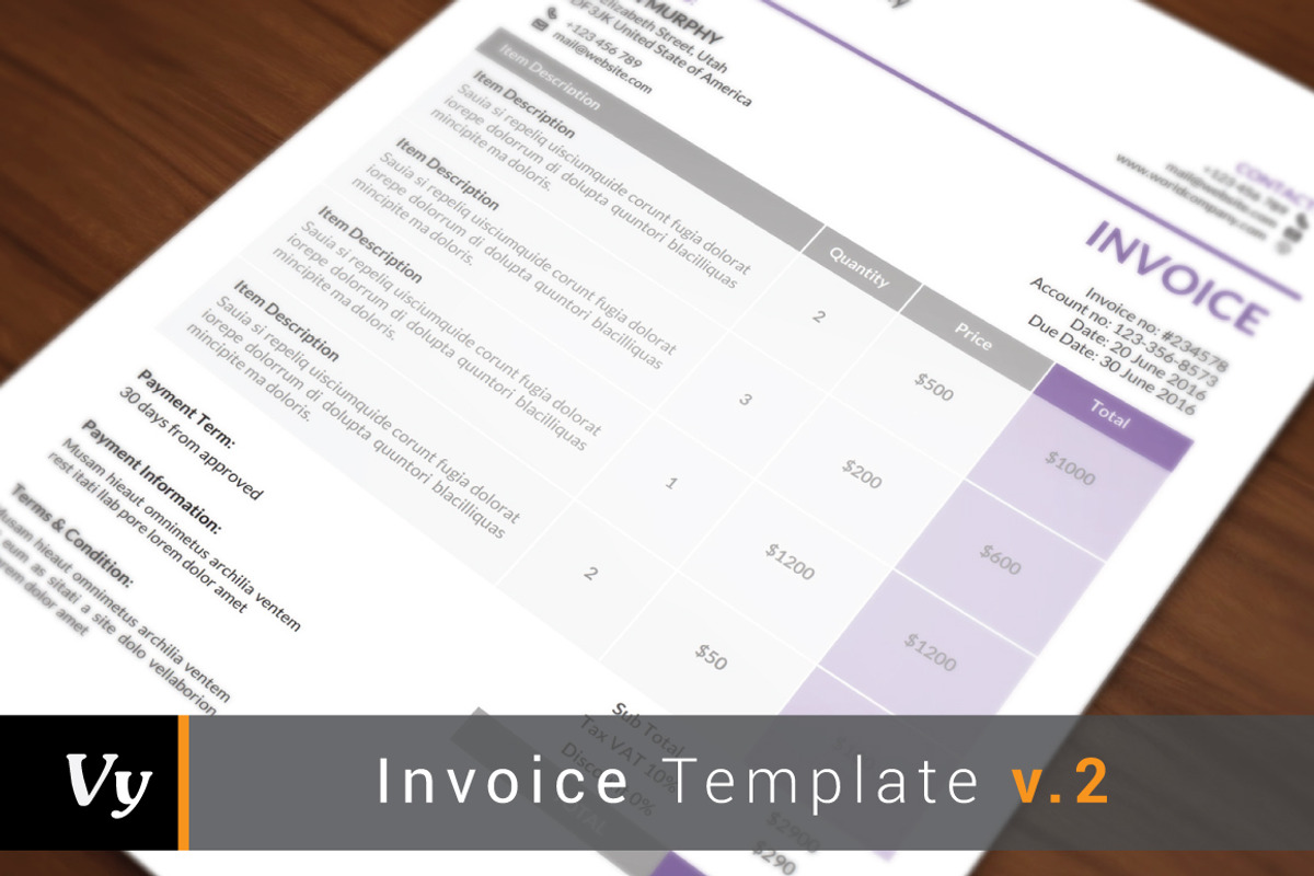 Multipurpose Invoice Template, a Stationery Template by voryu
