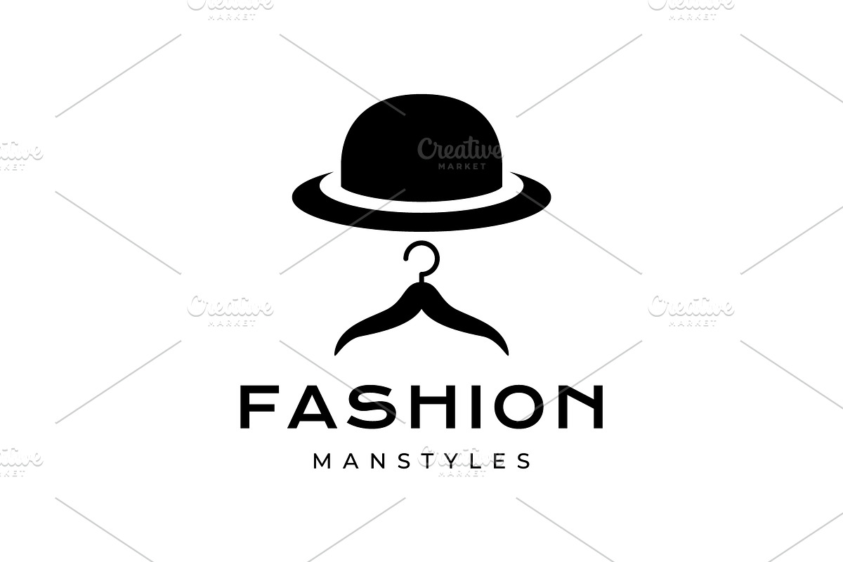 man fashion hat hanger  logo, a Branding & Logo Template by devastd