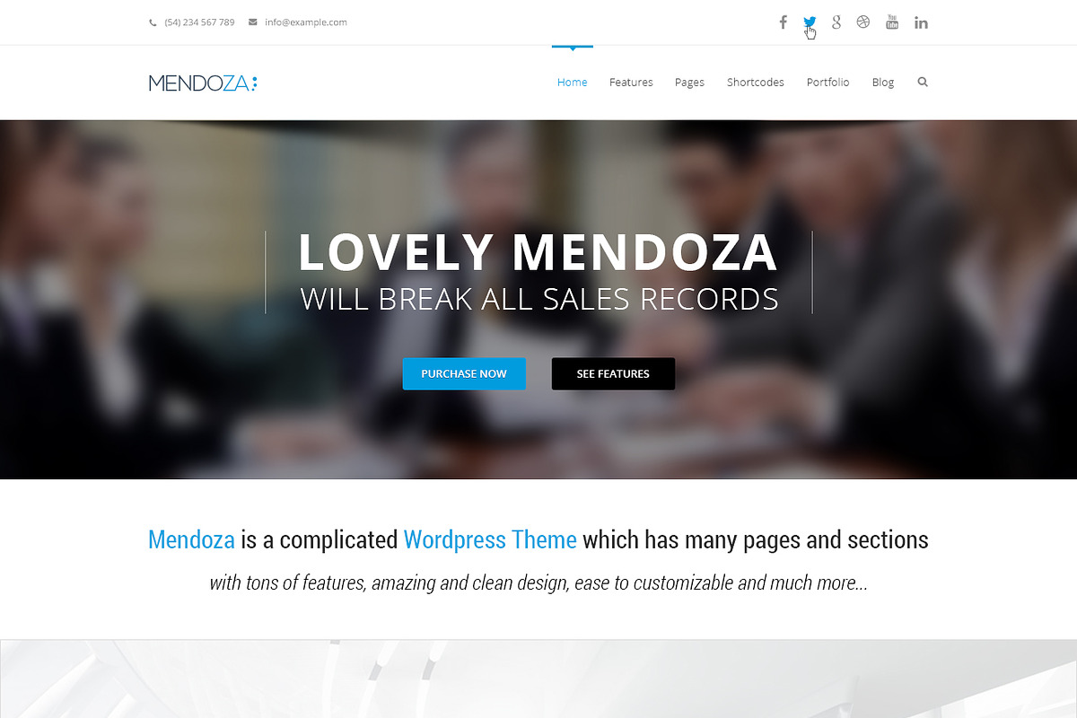 Mendoza - Business WordPress Theme, a WordPress Template by TemPlaza (Photo 3 of 5)