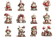 Whimsical Happy Birthday Clipart, an Illustration by Designking (Thumbnail 2 of 5)