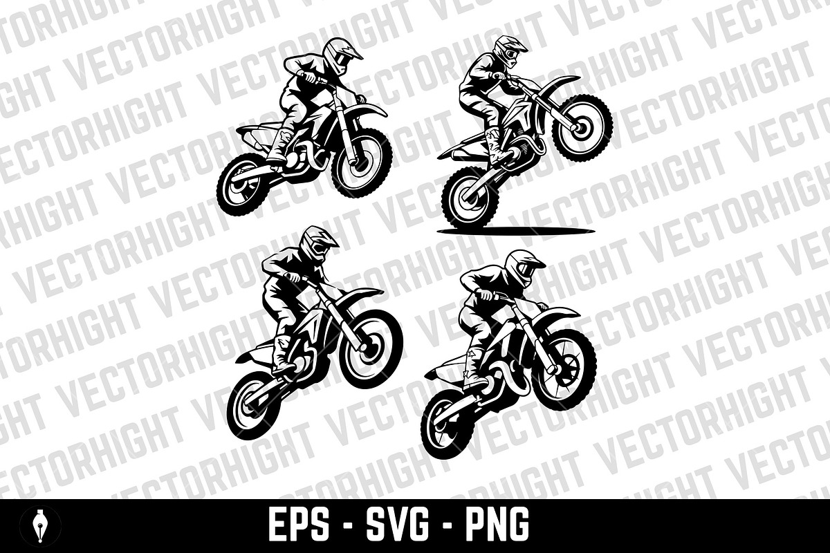 Motocross rider jumping a dirt bike, a Transportation Illustration by Vectorhight (Photo 1 of 3)