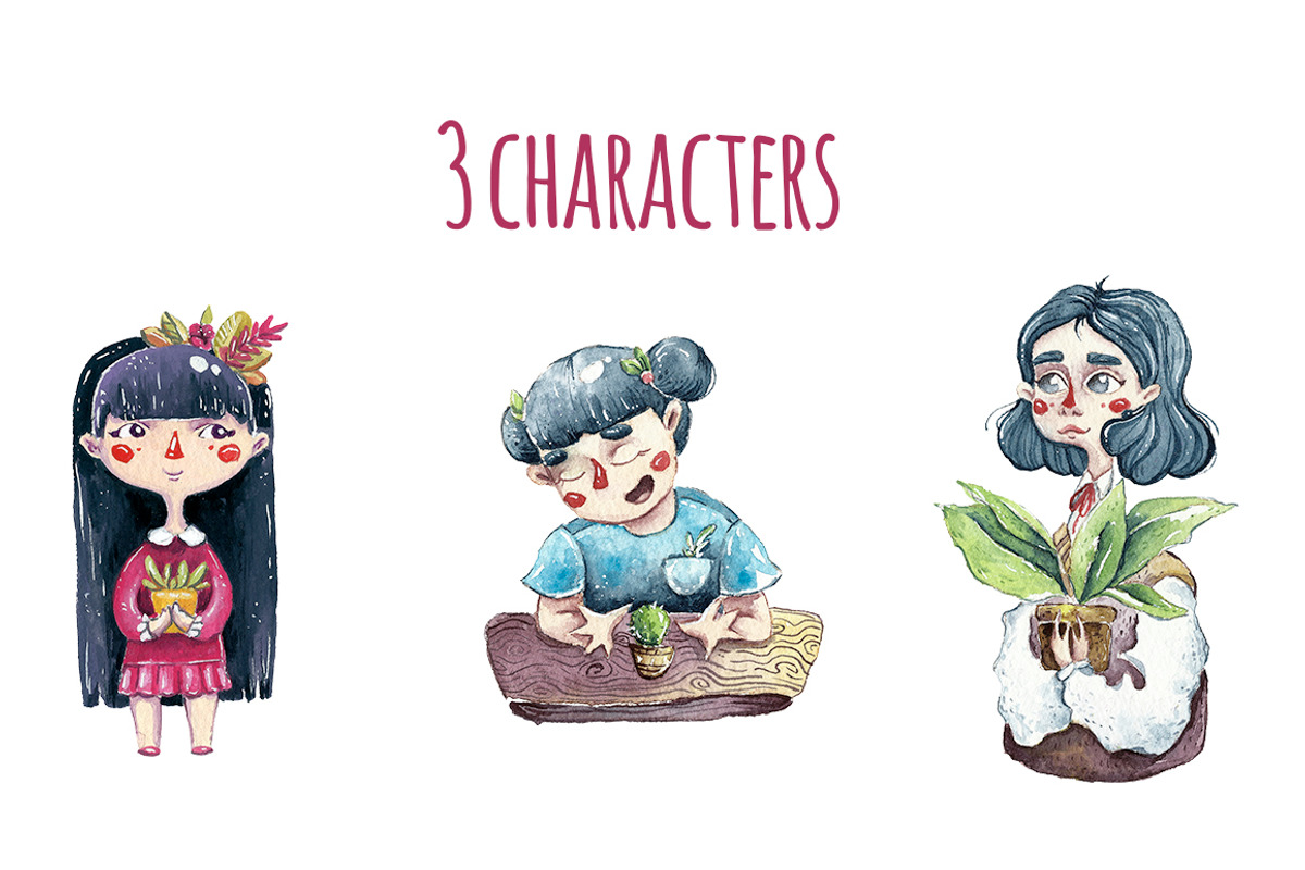 Funny Plants. Watercolor, a Decorative Illustration by talloshau's illustrations (Photo 3 of 9)