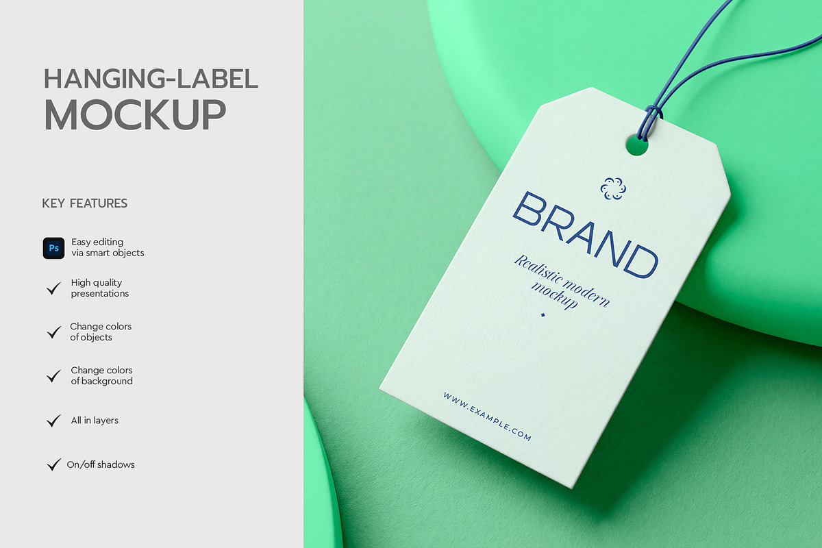 Hanging Label Tag Mockup, an Advertising Mockup by graphypix (Photo 2 of 4)