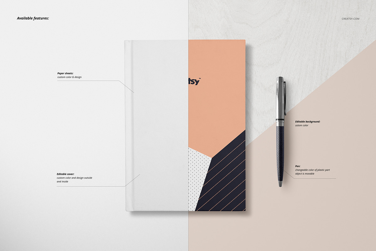Notebook Mockup Set, a Print Template by Creatsy (Photo 3 of 12)