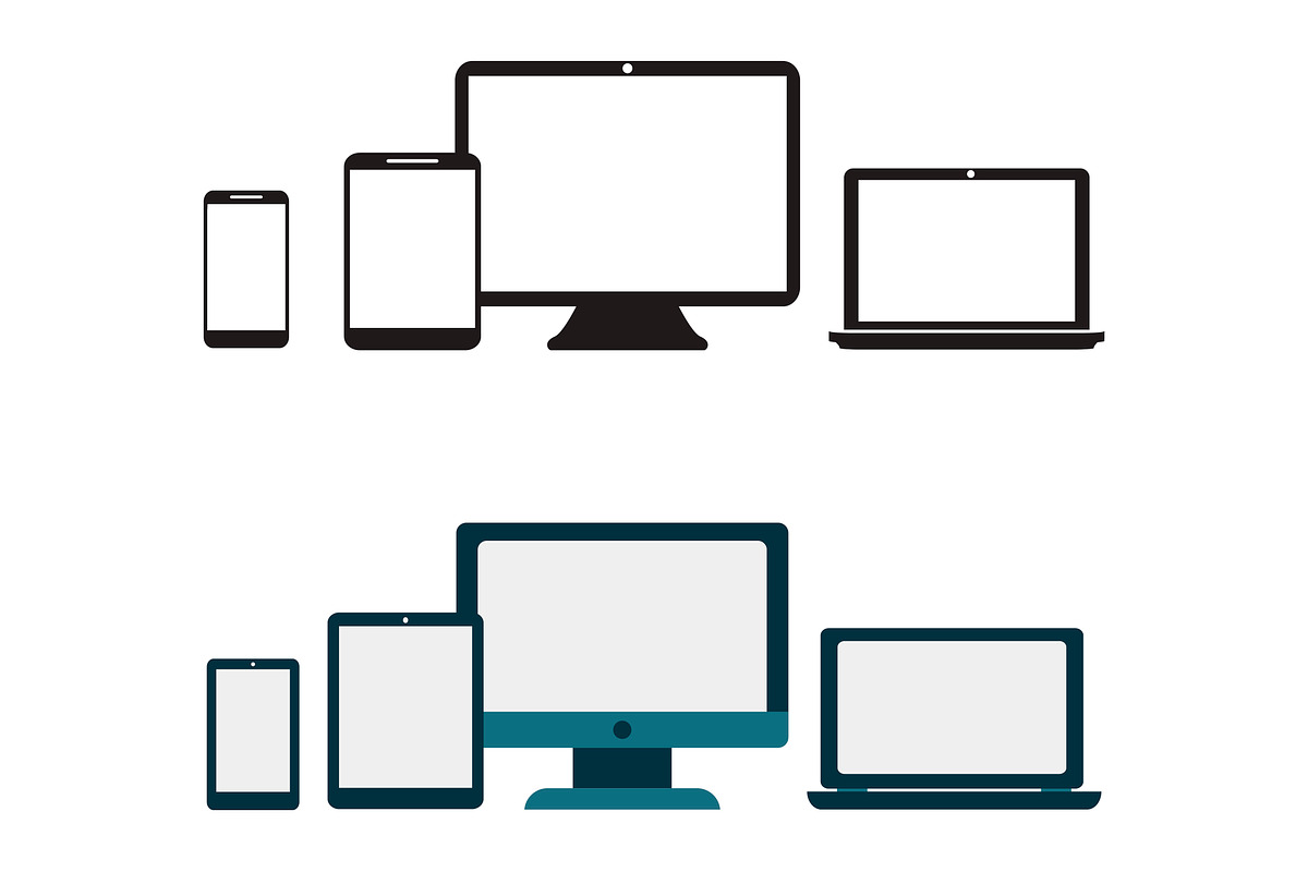 Set realistic devices, a Background Graphic by VIVAT Design Studio