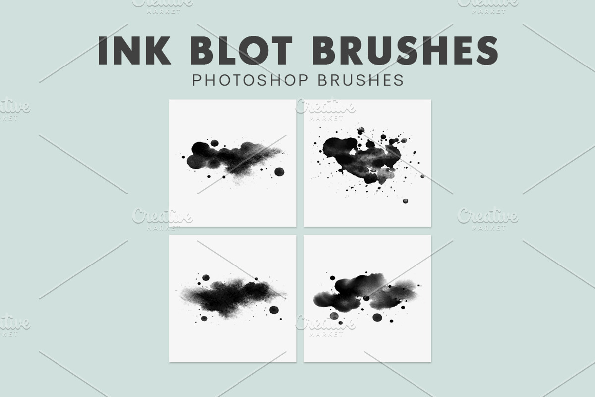 Ink Blot Brushes For Photoshop, a Brush Add-On by AB-TheDesigner (Photo 4 of 4)