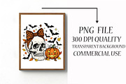 Halloween, Skull With Bow, Pumpkin P, an Illustration by Libby Wishes (Thumbnail 4 of 6)