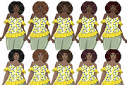 Lemon Girls Clipart, a Person Illustration by GlamArtZhanna (Thumbnail 3 of 5)