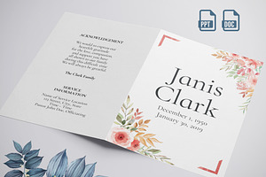 funeral program printing template