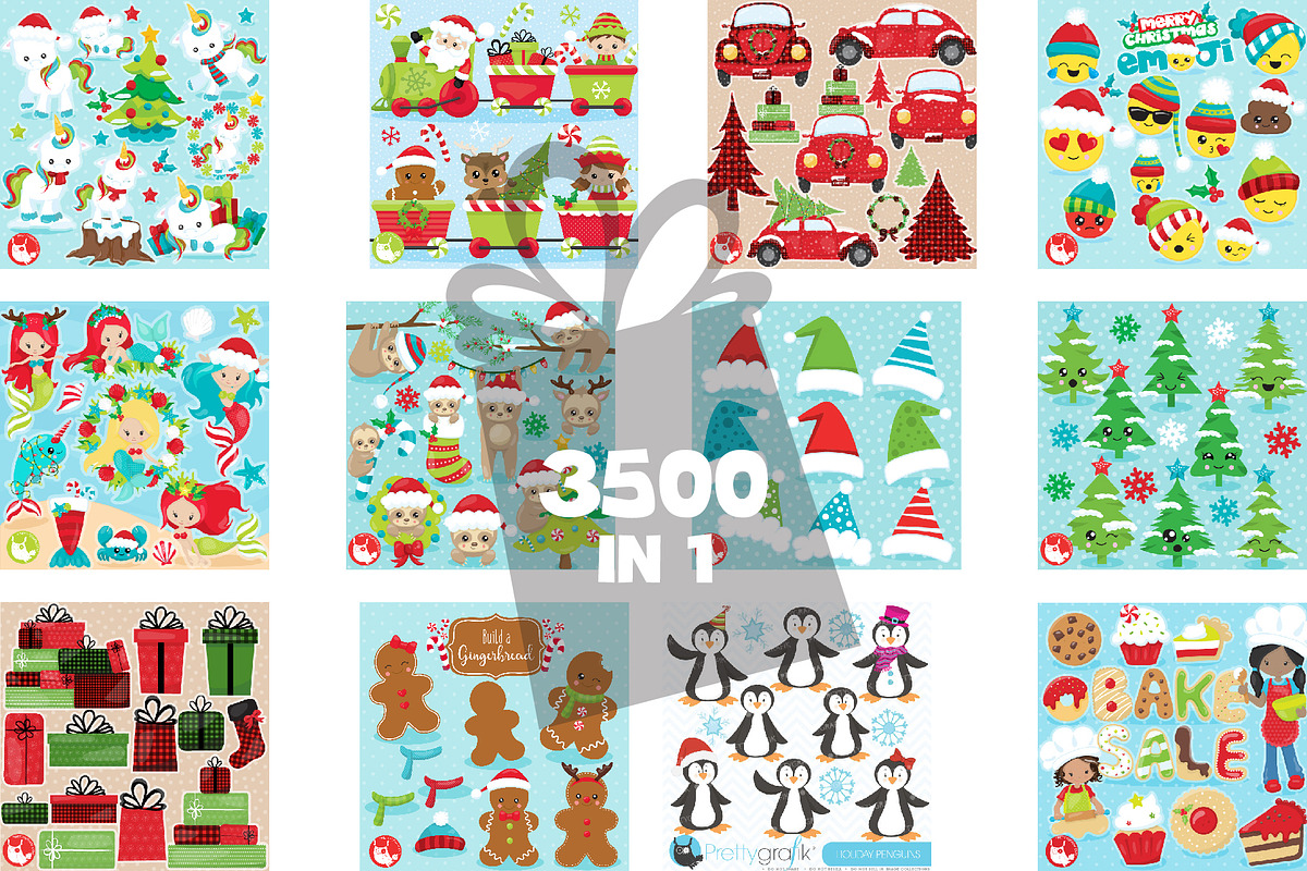 Mega Christmas Bundle -3500 graphics, an Illustration by PrettyBundles (Photo 7 of 13)