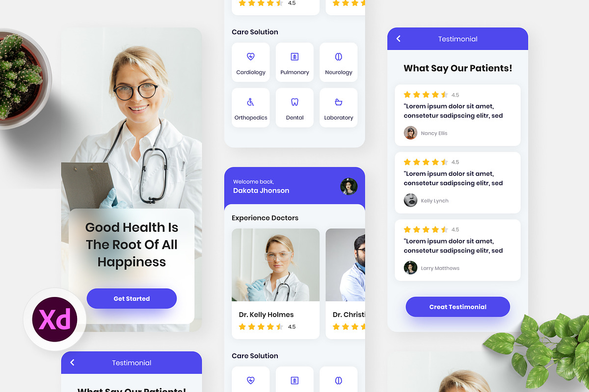 Salud - Health Care Solutions App, an UI Kit Template by Panen Creative (Photo 1 of 3)