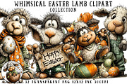 Whimsical Easter Lamb Clipart, an Illustration by OK Design (Thumbnail 1 of 6)