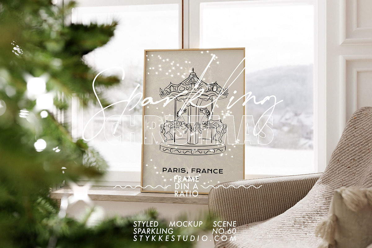 SPARKLING | Christmas Frame Mockup, a Household Mockup by Stykke Studio (Photo 1 of 6)