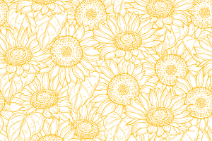 Sunflower seamless pattern. Vector l, a Background Graphic by Onyx