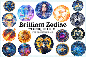 Brilliant Zodiac Sublimation Bundle, an Illustration by Craft Nest