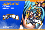 Zeus Thunder God Mascot Esport Logo, a Branding & Logo Template by FNR Graphics (Thumbnail 1 of 5)