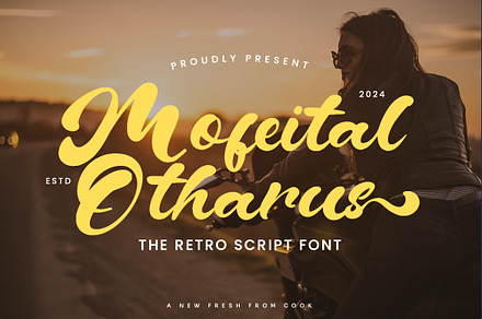 Mofeital Otharus - Retro Script Font, a Script Font by Dhabee