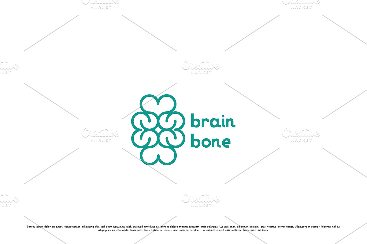 Bone Brain Logo Design Illustration, a Branding & Logo Template by Morvana Crew