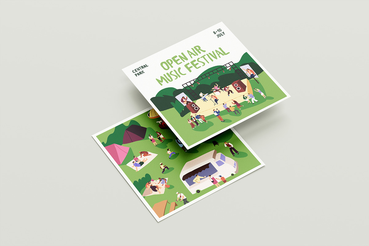 Open-air fest posters + banners set, a Background Graphic by PaperTrident (Photo 8 of 9)