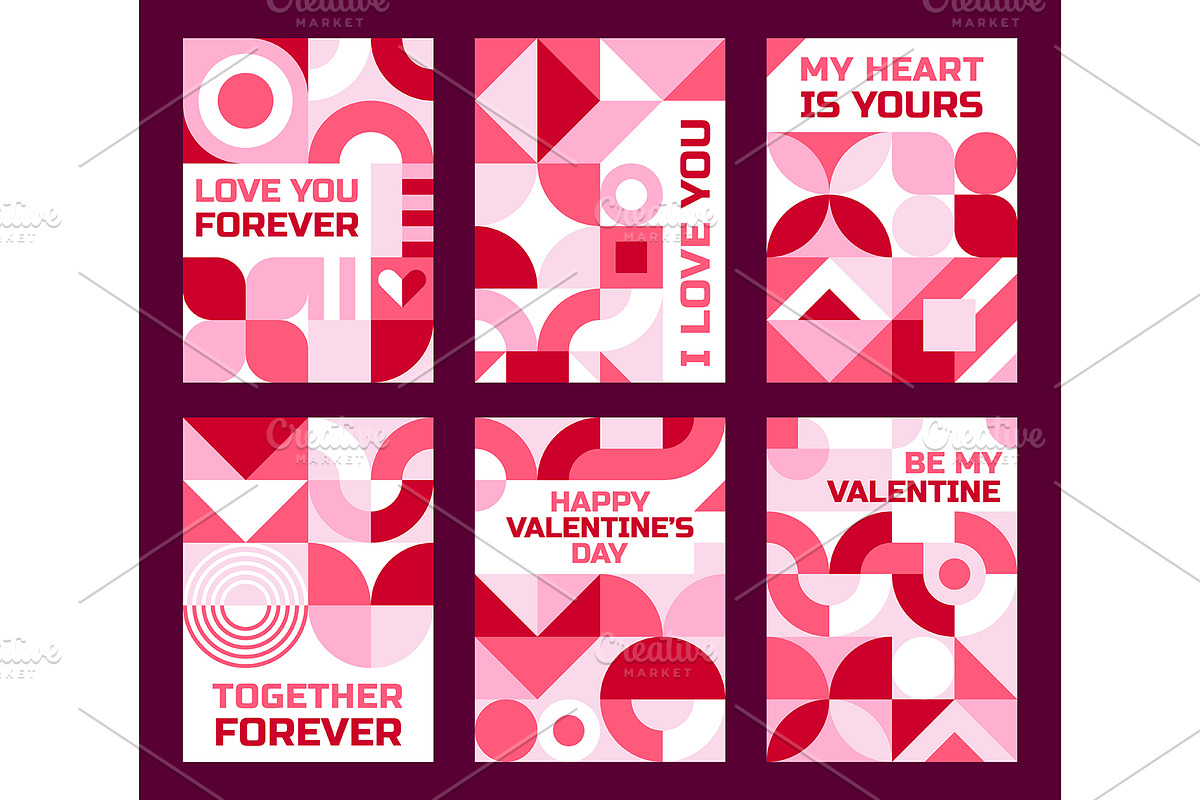 Valentines day posters with shapes, an Illustration by Buch&Bee (Photo 2 of 4)