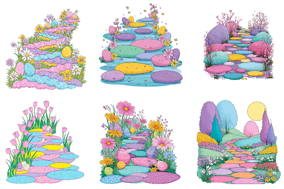 Whimsical Easter Pathway Clipart, an Illustration by Dream Creation (Photo 6 of 7)