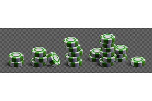 Green white casino chip stacks 3d, a Sport Illustration by art PVP - market