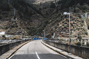 Road on concrete dam, a Transportation Photo by SkyNext