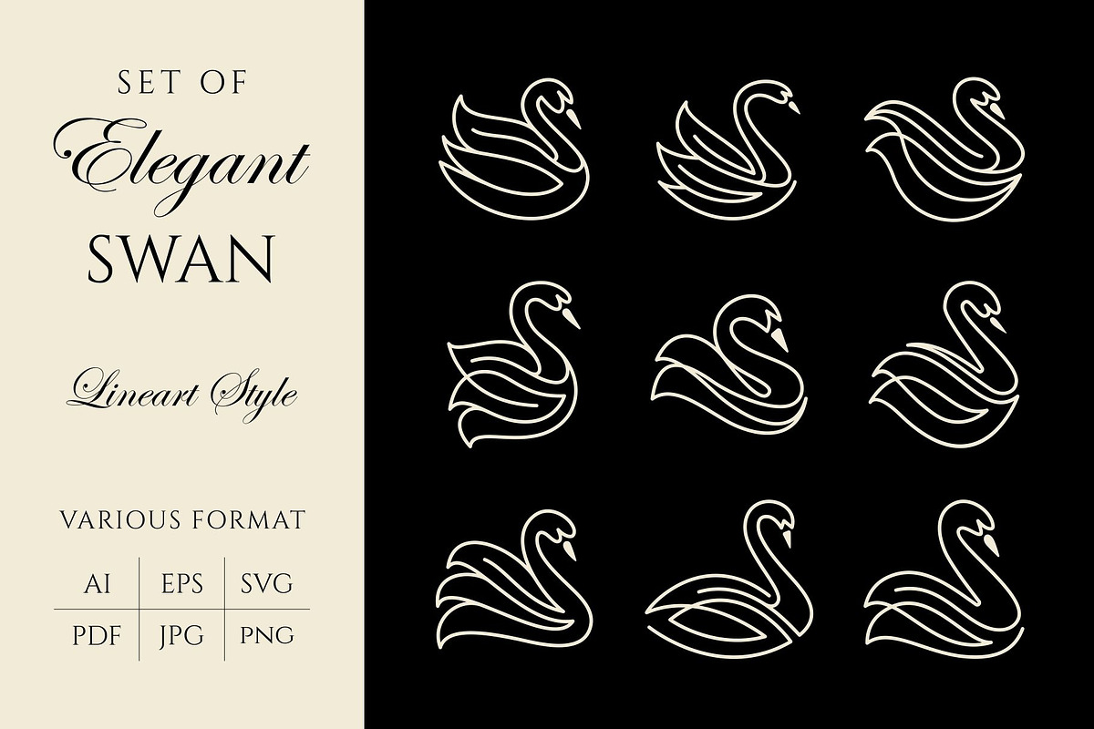 Elegant Swan Lineart Logos, a Branding & Logo Template by Buqancreative (Photo 1 of 9)