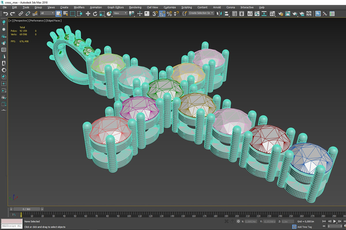 Diamond cross with diamond suspensio, an Object 3D Model by 3D Models by Obshansky (Photo 9 of 11)