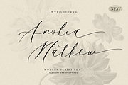 Anolia Mathew, a Script Font by artism_design (Thumbnail 1 of 7)