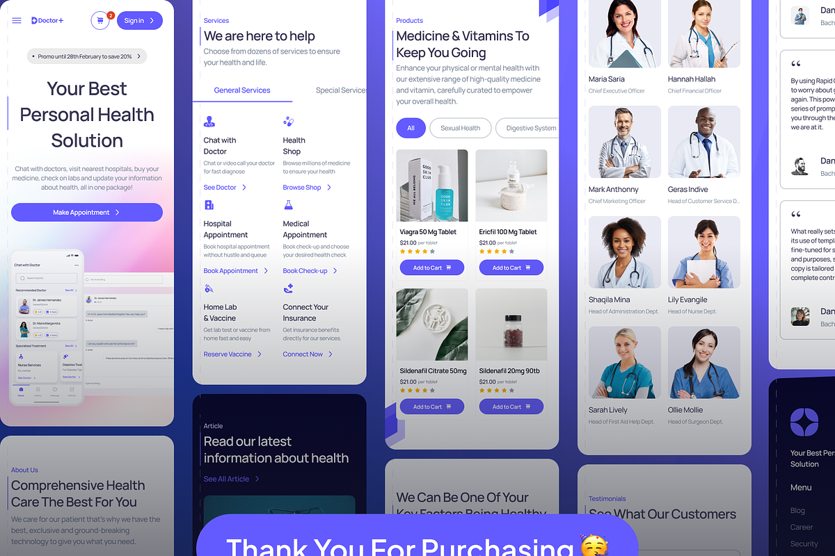 Doctor+ Health Care Website UI Kit, an UI Kit Template by Moni Studio (Photo 6 of 6)