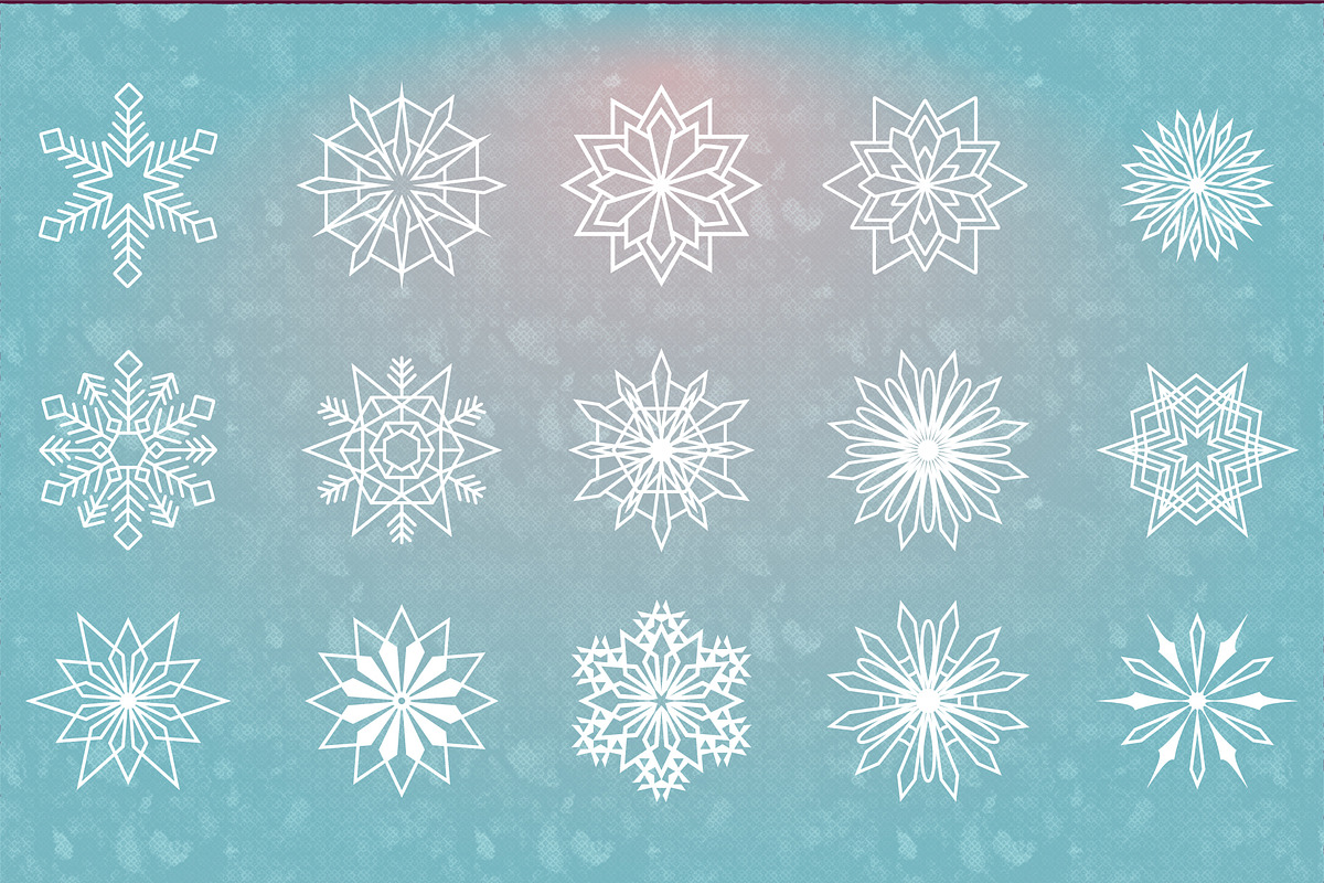 54 Vector Winter Snowflakes, an Illustration by BackYard Graphics Co. (Photo 5 of 5)